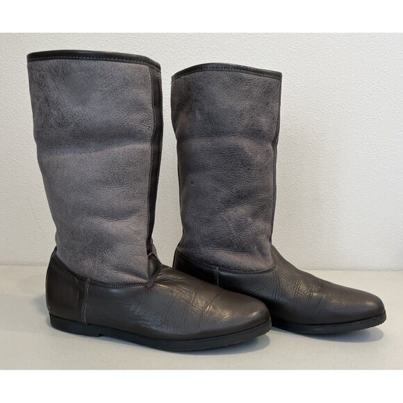 Women’s Patricia Green Collection Made In Spain Leather Gray Brown Boots Size 7 - Picture 2 of 16